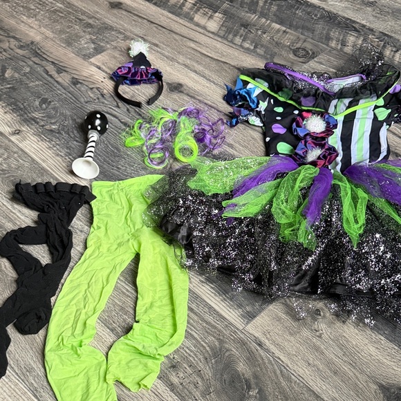 Kids Glow in the Dark Neon Clown Costume - Picture 2 of 5